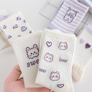 5 pairs ankle socks women cartoon sock summer lady student
