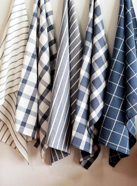 Kitchen towels简约全棉色织厨房巾餐巾茶巾多用毛巾抹布餐桌垫巾