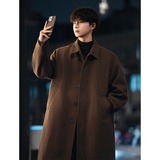 毛呢大衣秋冬季新款翻领加厚宽松质感休闲风衣外套L6019-P95控148，男装风衣，电商A362