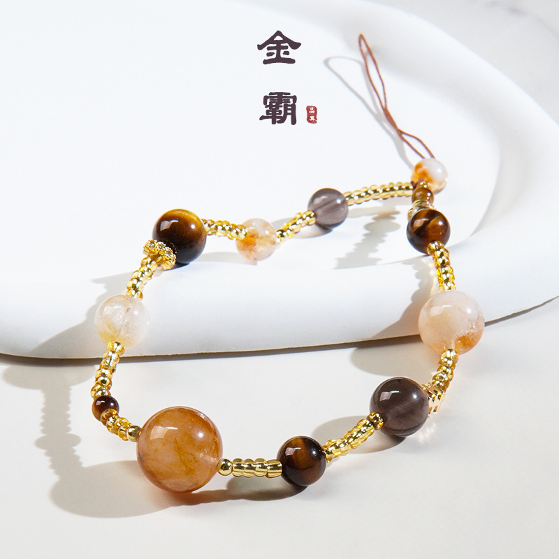 大金霸挂链黄胶花虎眼石