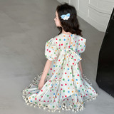 彩色圆点连衣裙