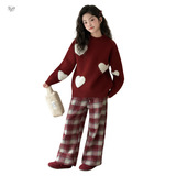 女童2025年冬季新款爱心手工毛球毛衣女孩宽松修身加绒保暖针织衫，童装毛衣，祺儿童装