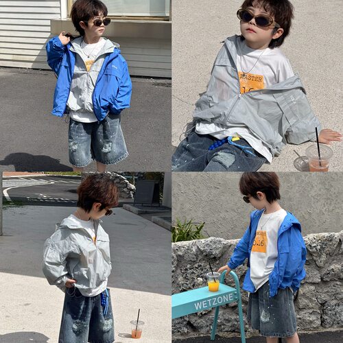 小杰家夏季男童连帽防晒服外套