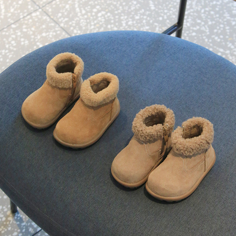 冬款潮流舒适小童加绒棉靴