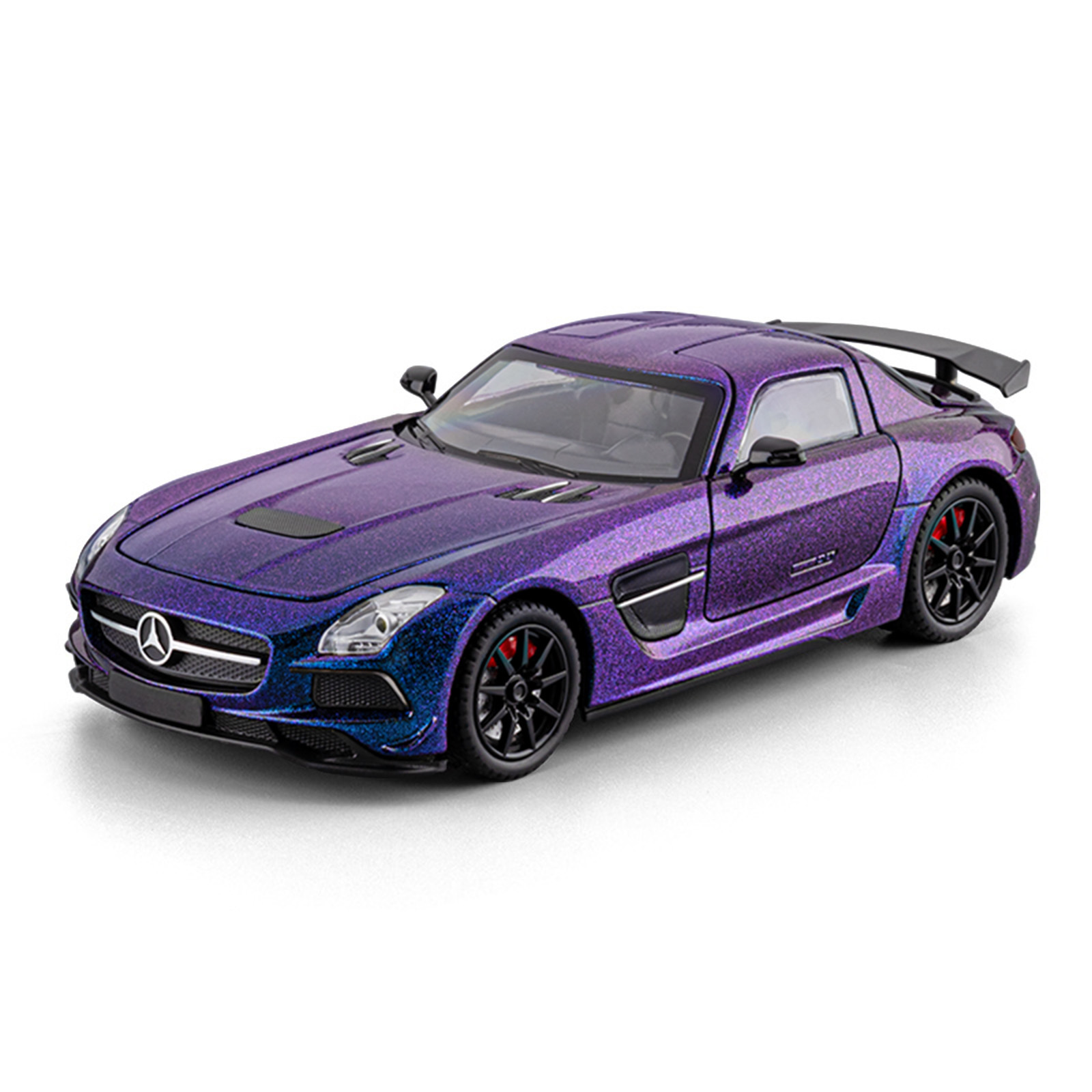 1:24奔驰SLS AMG合金跑车仿真回力汽车模型儿童玩具孩车模摆件