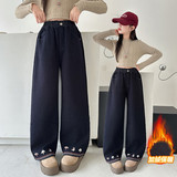 脚口蘑菇刺绣加绒