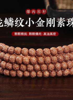 藏式龙鳞纹小金刚菩提子手串108颗原籽佛珠盘串
