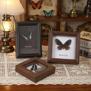 欧式复古相框摆台立体中空2CM蝴蝶昆虫diy标本框正方形木质画框