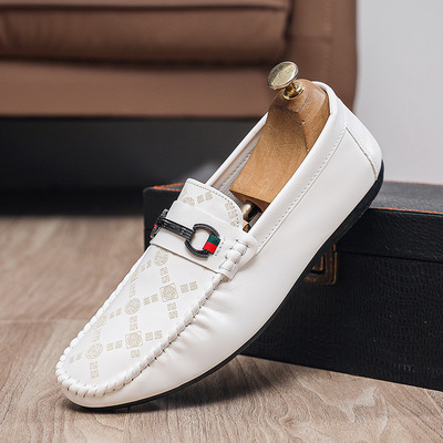 印花休闲豆豆鞋懒人时尚