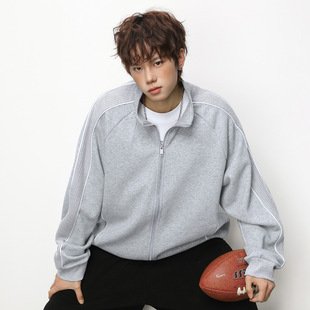 休闲上衣外套OW8028 撞色拼接质感肌理插肩袖 P68控118 新款 春季