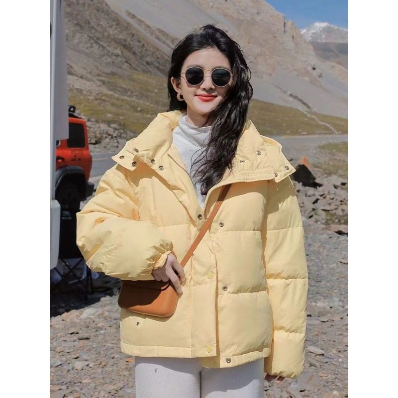 韩版灰色短款加厚小个子肯豆风羽绒棉服面包服外套女冬季2023新款