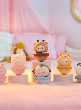 自带香味不倒翁摆件礼物公室装饰品公仔树脂桌面可爱小摆件创意