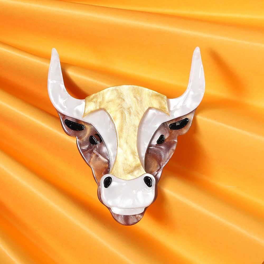 牛魔王牛头卡通欧美流行服饰包配饰胸针