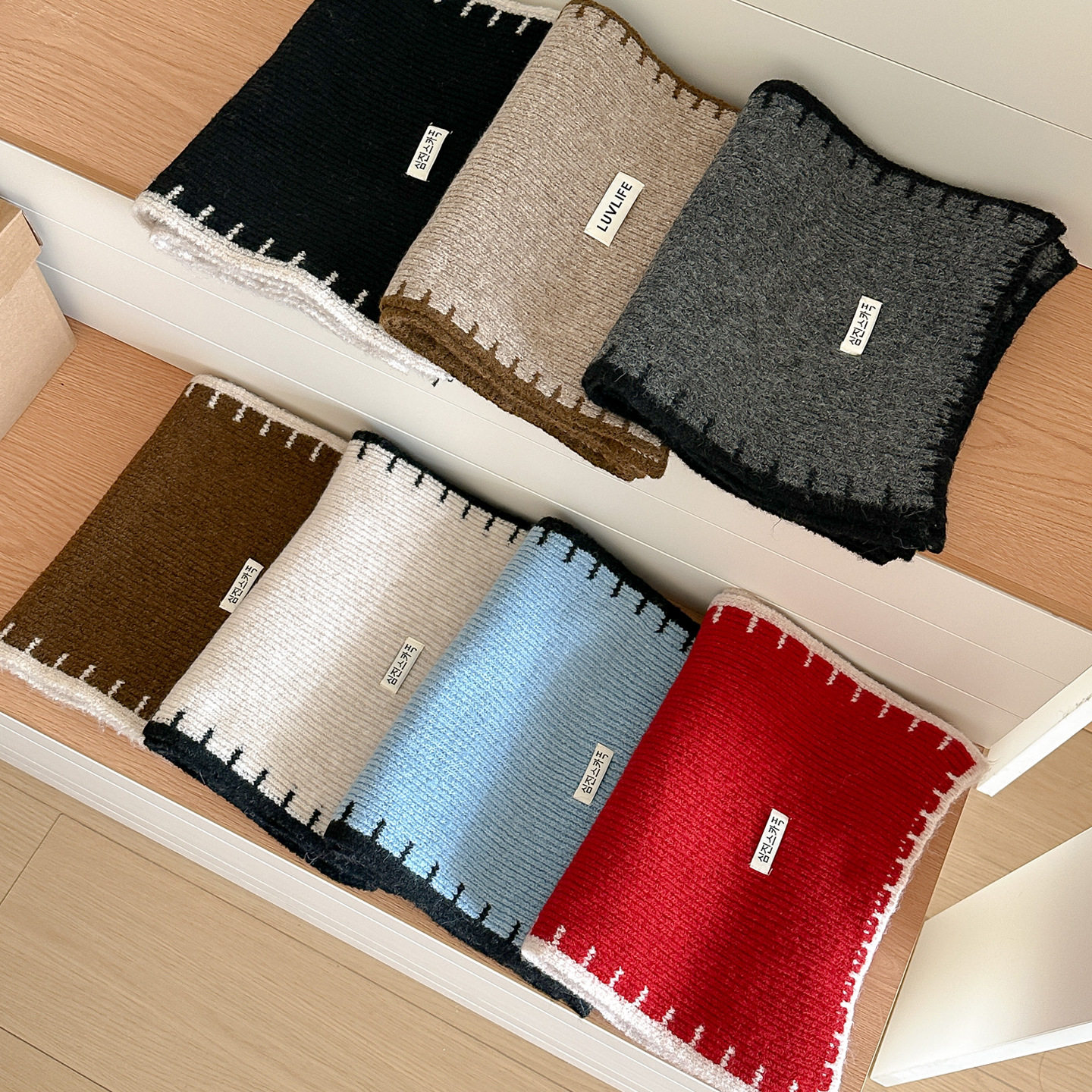 学院风拉撞色小围巾围脖仿羊绒锁边秋冬季保暖披肩女情侣款围巾,服饰配件/皮带/帽子/围巾,围巾/丝巾/披肩,淘宝优惠券,粉丝福利购,淘宝优惠卷