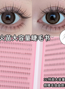 JIEFEI小火苗下睫毛自然妈生大容量睫毛书单簇透明梗柔软舒适新手