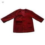 女童呢子大衣2025年冬季新款中大童韩系夹棉外套彩扣流苏围巾风衣，童装外套，祺儿童装