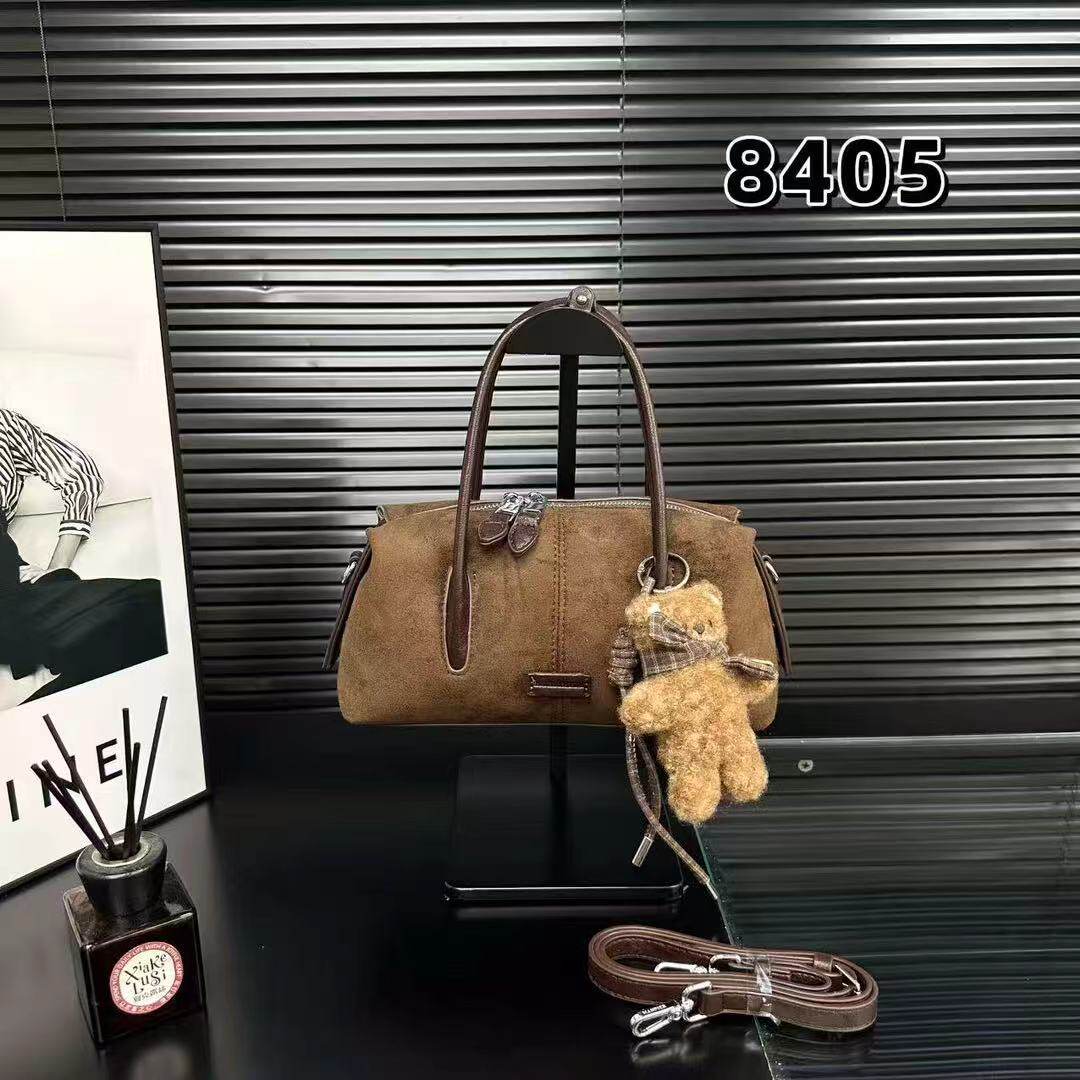 跨境外贸欧美风格复古简约手提波士顿保龄球包时尚通勤女包腋下包