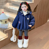 女童加绒棉服冬装儿童外套2025新款可爱卡通女冬季保暖上衣潮P89，童装棉衣，祺妙童装