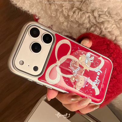 AceCase鎏金烟花卡通iphone17promax苹果15适用14手机壳13电镀11喜庆12小马硬