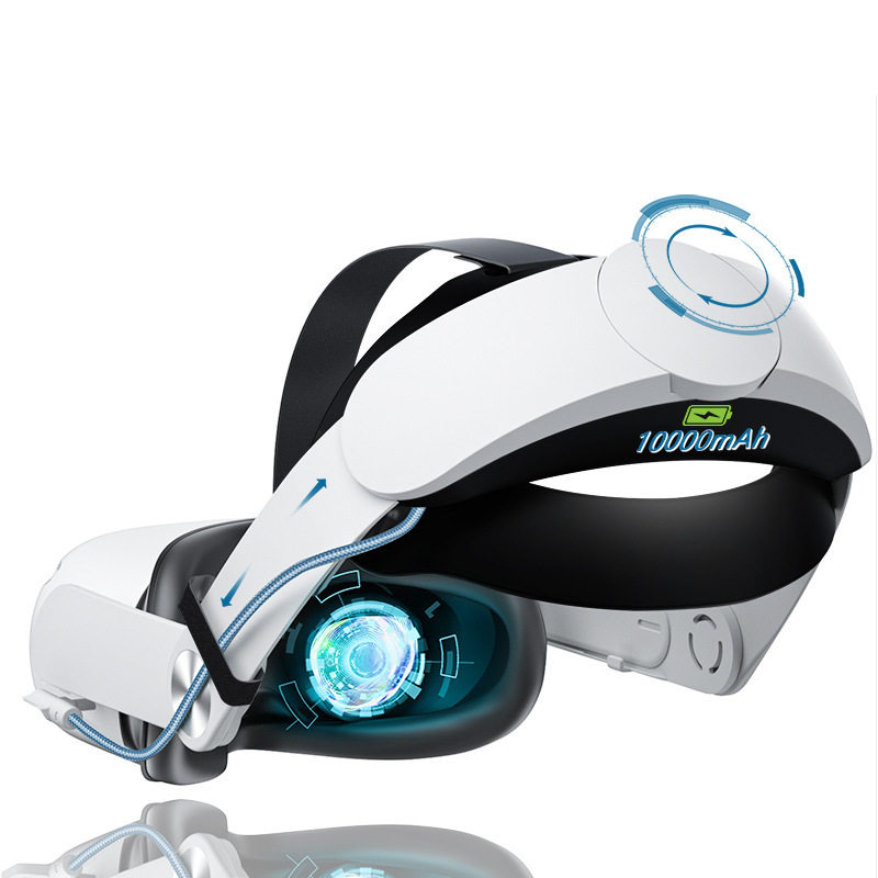 适用Oculus quest2精英头戴vr替换头盔10000mAh续航meta带电头带