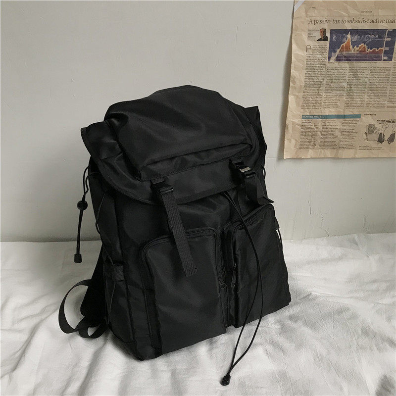 韩潮流ins工装暗黑风双肩包女双肩背包