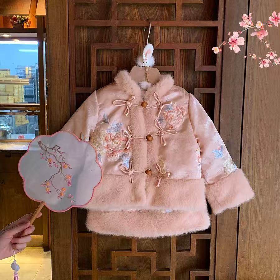 女童中国风夹棉外套秋冬款过年喜气拜年衣服汉服儿童唐装棉袄,童装/婴儿装/亲子装,唐装,淘宝优惠券,粉丝福利购,淘宝优惠卷