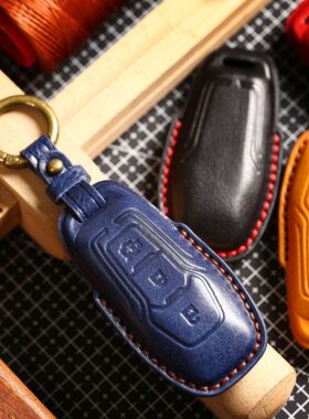 适用福特钥匙套福克斯蒙迪欧翼虎翼博锐界际金牛座真皮扣车钥匙包