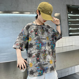 童夏装短袖T恤卡通上衣2025新款大儿童夏季体恤孩时髦半袖t潮，商品下架区，祺妙童装