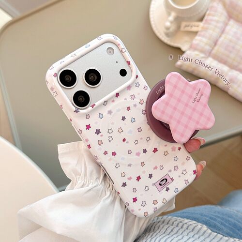 Candy Graffiti Star Magnetic Bracket Soft Film Phone Case Protective Cover 适用 iPhone 17 Pro 16 15