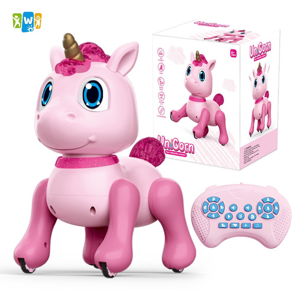 新独角兽智能编程机器人灯光音乐电动遥控跳舞机械狗手势感应玩具
