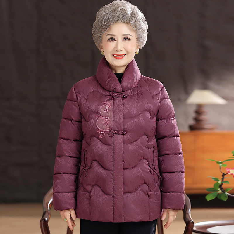 奶奶冬装棉衣女中老年人棉服妈妈棉袄加绒外套老人老太太秋冬衣服