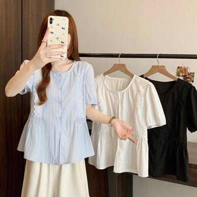 小清新胖妹妹显瘦衬衫