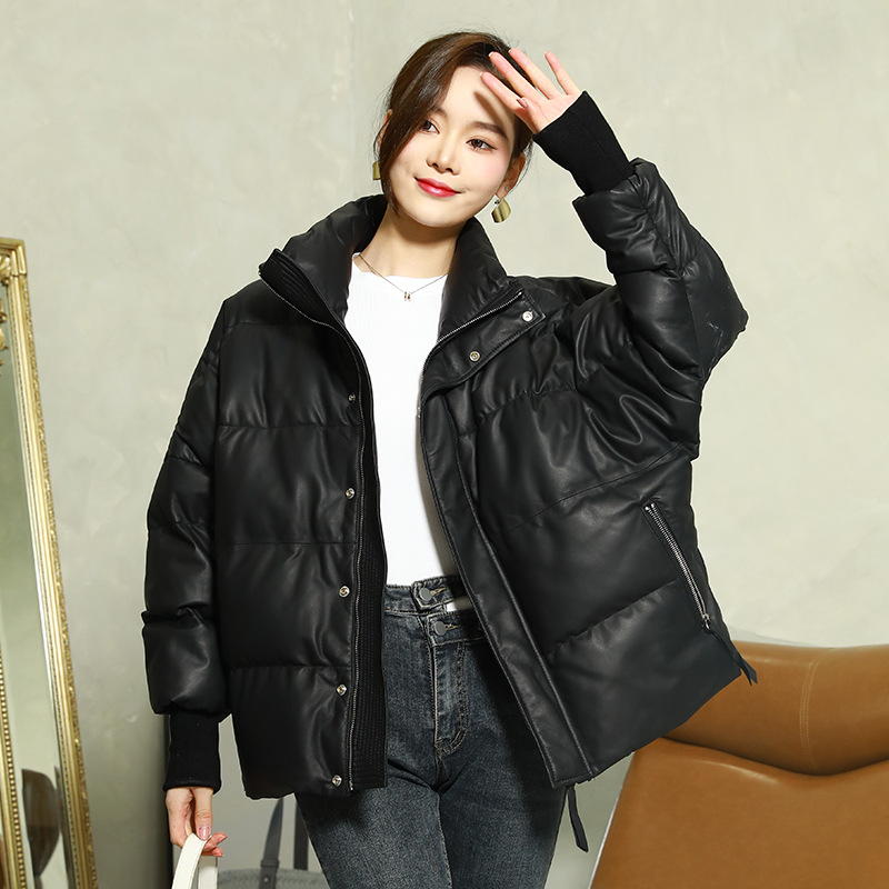 2025新款海宁真皮羽绒服女短款绵羊皮白鸭绒羊皮宽松皮衣外套