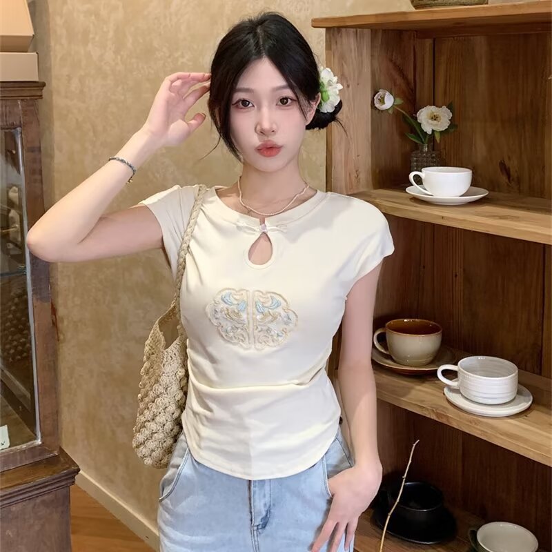 新款韩版夏装短袖女修身甜美女生少女t恤上衣大码半袖体桖