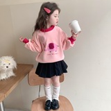 女童加绒卫衣秋冬2025新款卡通一体绒打底衫冬装韩版儿童上衣P58，童装卫衣/绒衫，祺妙童装