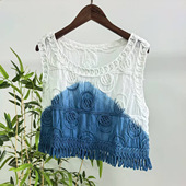 云南民族风手工扎染工艺宽松小外披上衣雪纺袖 扎染外搭 女外套时尚