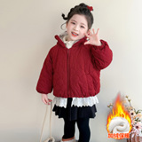 女童加绒棉服外套冬季2025新款儿童加厚棉衣冬装女保暖棉袄潮P90，童装棉衣，祺妙童装