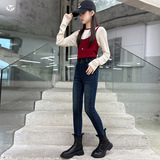 女童秋冬加绒小脚裤2025年新款中大儿童皮标铅笔裤保暖紧身裤长裤，童装裤子，祺儿童装