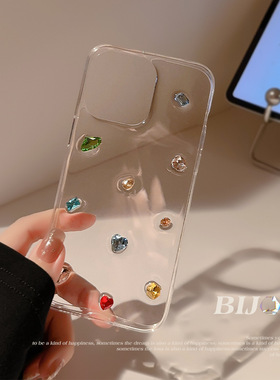 3D Color Diamond clear soft case适用iphone11 12 13 14 15 16 plus 17 pro max XR XS MAX