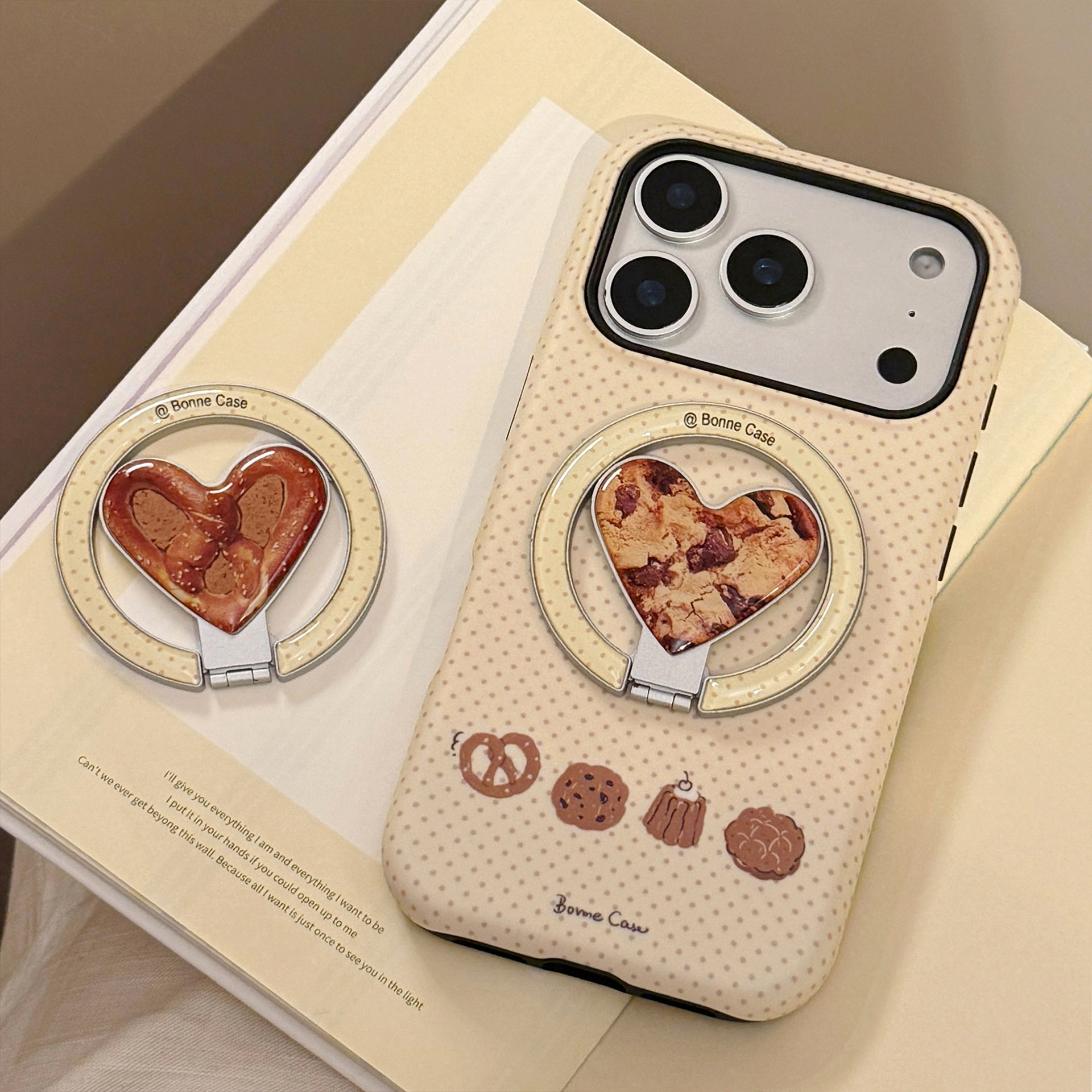 ins爱心iphone17磁吸支架手机壳