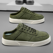 48特大码 透气包头半拖鞋 男平跟板鞋 夏季 休闲英伦复古无后跟运动鞋