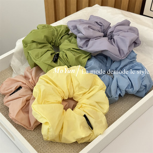 纯色泡芙布艺大肠发圈高级感夏日亮色扎头绳马尾发绳气质百搭头花