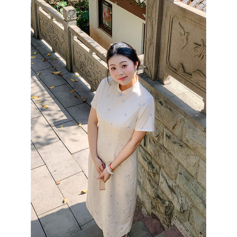 新中式国风两件套清冷感温柔气质蓝色针织开衫百搭大码套装200斤