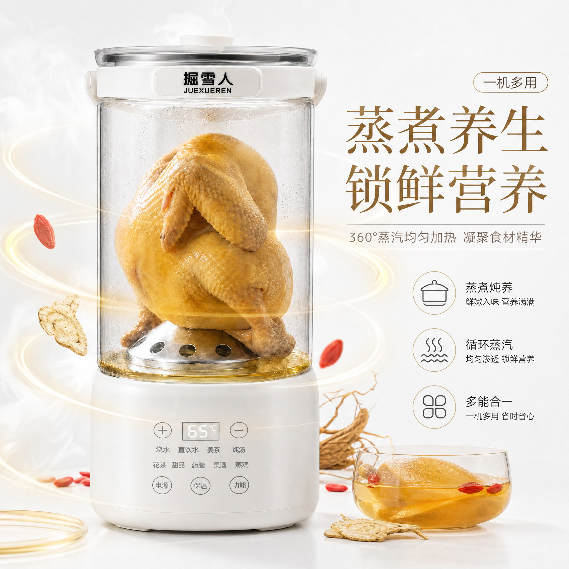 蒸鸡养生桶养生壶掘雪人商用家用