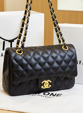 轻奢CF经典菱格款百搭真皮斜挎包小香风包包级感质感购品牌女包