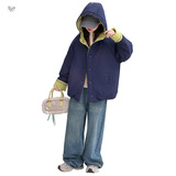 女童2025年冬季新款袖口绣花加绒棉衣女大童户外保暖时尚百搭外套，童装棉衣，祺儿童装