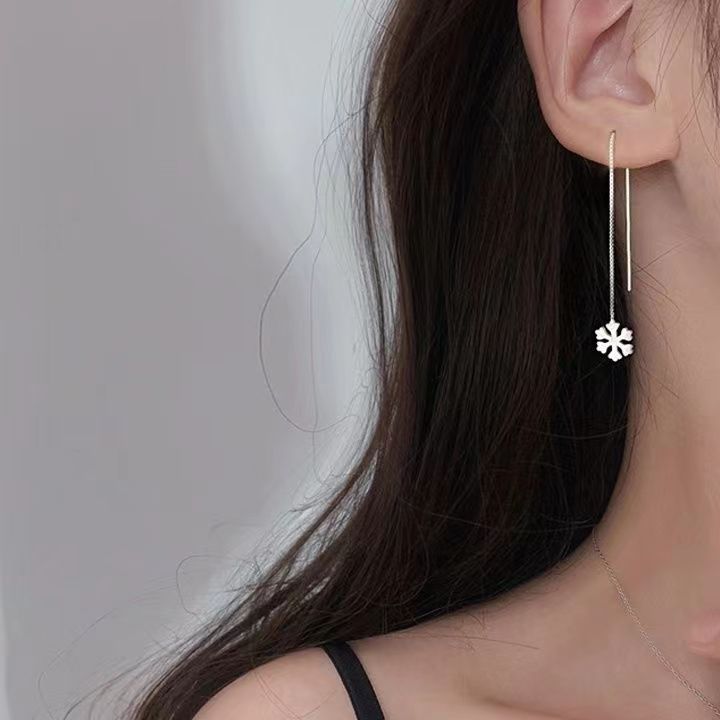 雪花耳饰流苏简约百搭显脸瘦