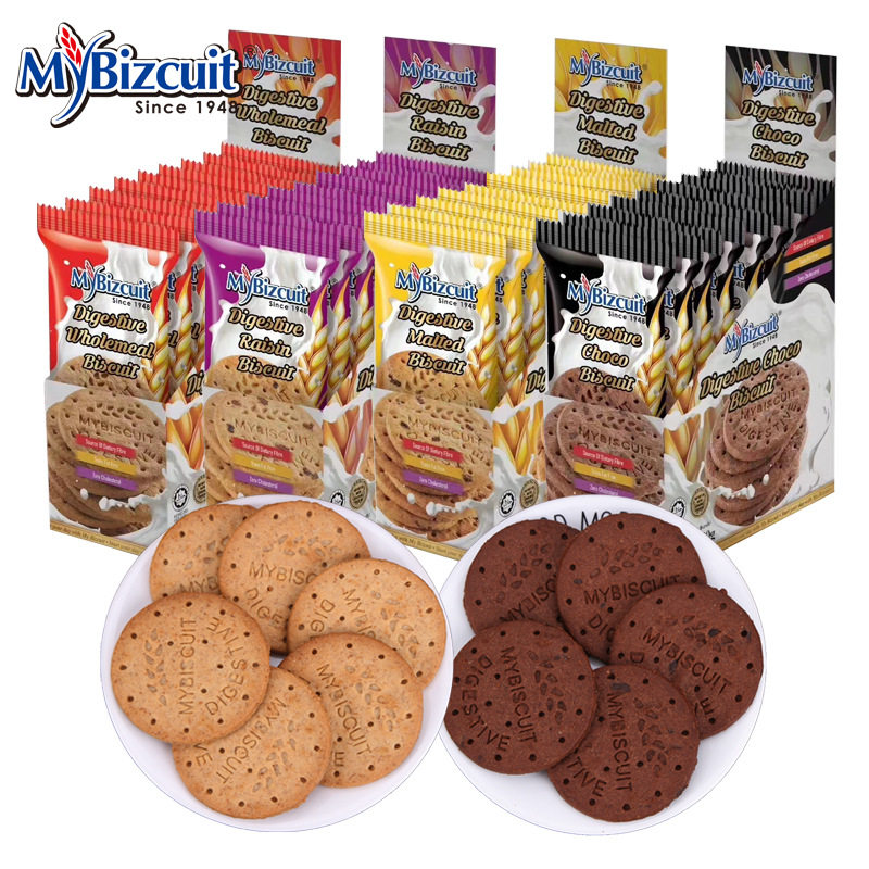 马来西亚进口麦比客全麦饼干 葡萄麦芽可可味粗粮餐休闲零食