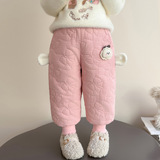 女童冬季棉裤2025新款洋气粉色裤子加绒加厚儿童一体绒束脚裤P65,童装裤子,祺妙童装, 女童冬季棉裤2025新款洋气粉色裤子加绒加厚儿童一体绒束脚裤P65,童装裤子,祺妙童装,