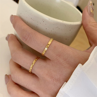 大码戒指女胖MM复古光芒批花花纹小众设计大圈口胖手大号食指指环